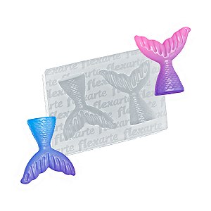 Molde de  Silicone 917 - Par de Cauda Sereia Peq -  3cm - Fundo do Mar