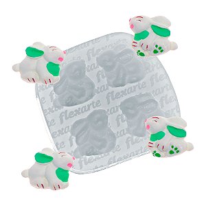 Molde de  Silicone 929 - Quarteto de Coelhos de Páscoa