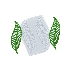 Molde de  Silicone 962 - Renda Dupla de Folhas 10cm