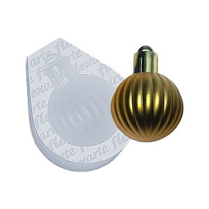 Molde de  Silicone 985 - Bolinha de Natal Estriada 2,8cm