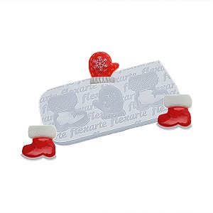 Molde de  Silicone 987 - Natal 2 - Par de Botinhas + Luvinha