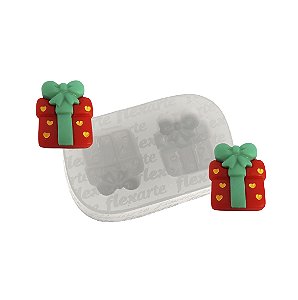 Molde de Silicone 1017 - Par de Presentinhos de Natal 2cm