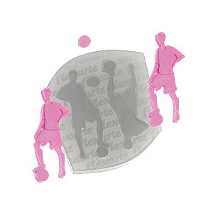 Molde de Silicone 1022 - Jogadores Futebol + Bola - Flexarte