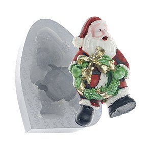 Molde de Silicone 204 - Papai Noel c/ Guirlanda - FLEXARTE