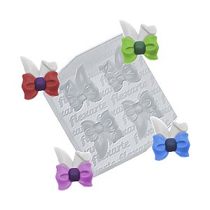 Moldes de Silicone 998 - Quarteto de Orelhas de Coelho Lynette c/ Laço Peq. 2cm