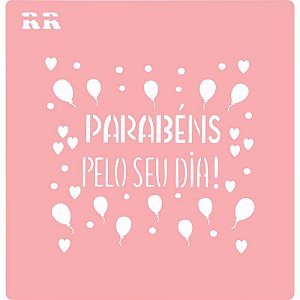 Stencil Biscoito Feliz Aniversário 1