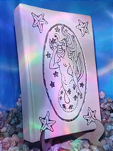 Caderno A6 de couro amarelo (variação 1)