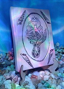 Caderno A7 de couro rosa Obá