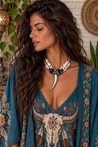 Colar/Choker Petra - Acompanha brincos