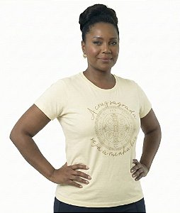 BabyLook Feminina Plus Size Medalha de São Bento