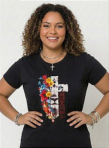 T-Shirt Plus Size Feminina Algodão Yeshua Leão Judá