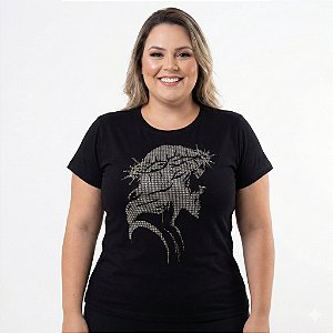 T-Shirt Plus Size Feminina Jesus Coroa de Espinhos