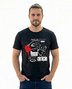 T-Shirt Masculina Não Se Turbe Vosso Coração Algodão