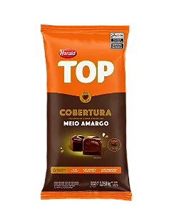 Cobertura de Chocolate Meio Amargo Top Harald 2,05kg Gotas