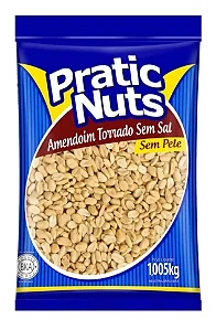 Amendoim Torrado Sem Sal Sem Pele 1kg Pratic Nuts