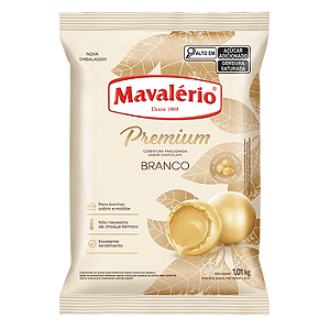 Cobertura Fracionada Chocolate Branco Gotas 1,01kg Mavalério