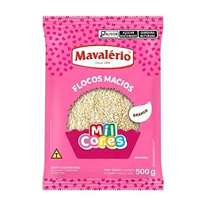 Flocos Macios Branco 500g Mavalério Mil Cores