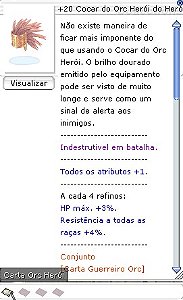 +20 Cocar do Orc Herói do Herói