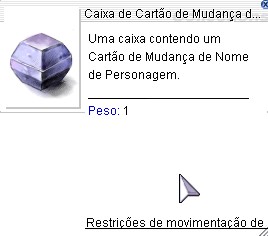 Caixa de Cartão de Mudança de Nome