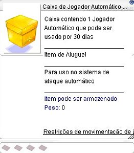 Caixa de Jogador Automático Dourado 30 Dias