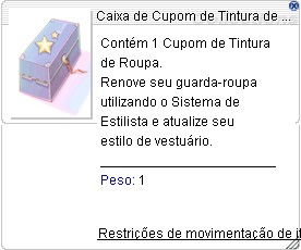Caixa de Cupom de Tintura de Roupa