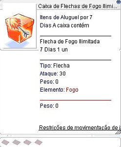 Caixa de Flechas de Fogo Ilimitadas 7 Dias