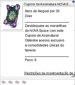 Cupom de Assinatura NOVA Space 30 Dias