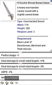 +5 Double Bloody Boned Saber ( 2x Hidra 1x SW )