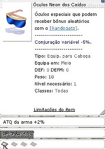 Óculos Neon dos Caídos