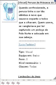 Peruca da Princesa do Gelo