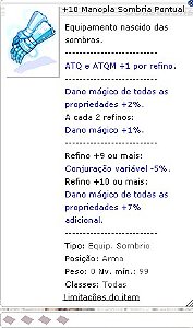 +10 Luva Sombria Pontual