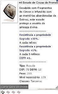 +4 Escudo de Cinzas de Prometeu
