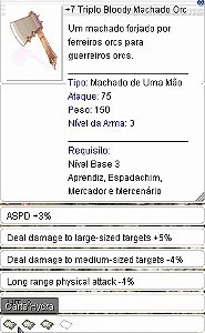 +7 Triplo Bloody Machado Orc 3x Hidra Aspd +3% 1 slot livre