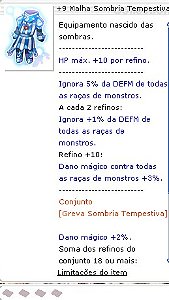 +9 Malha Sombria Tempestiva