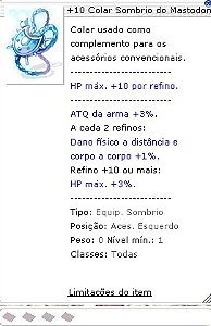 +10 Colar Sombrio do Mastodonte