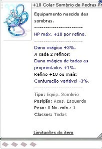 +10 Colar Sombrio de Pedras Preciosas