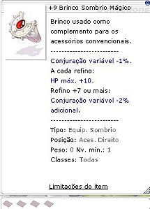 +9 Brinco Sombrio Mágico