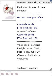 +9 Brinco Sombrio de Tiro Preciso