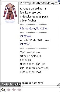 +10 Traje de Atirador da Agressão