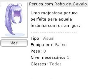 Peruca com Rabo de Cavalo Azuis