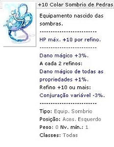 +10 Colar Sombrio de Pedras Preciosas