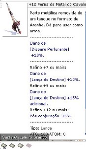 +12 Perna de Metal do Cavaleiro Rebelde Bi