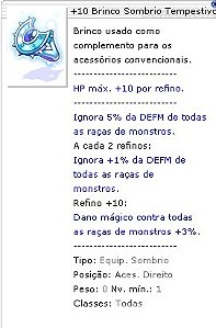 +10 Brinco Sombrio Tempestivo