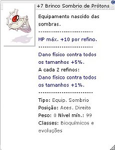 +7 Brinco Sombrio de Prótons