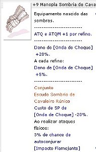+9 Manopla Sombria de Cavaleiro Rúnico