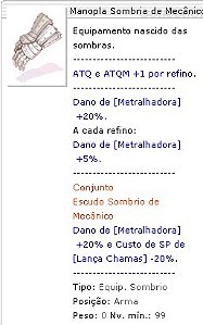 Manopla Sombria de Mecânico
