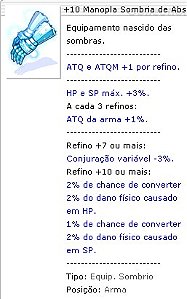 +10 Manopla Sombria de Absorção
