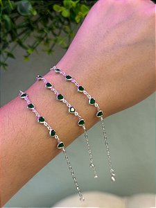 Pulseira Coração Verde
