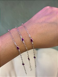 Pulseiras Gotas Roxas