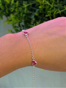 Pulseira Coração Rosa